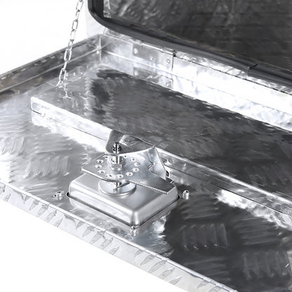 Universal 24" Heavy Duty Silver Aluminum Underbody Truck Tool Box w/ T-Handle Latch, Lock, & Keys