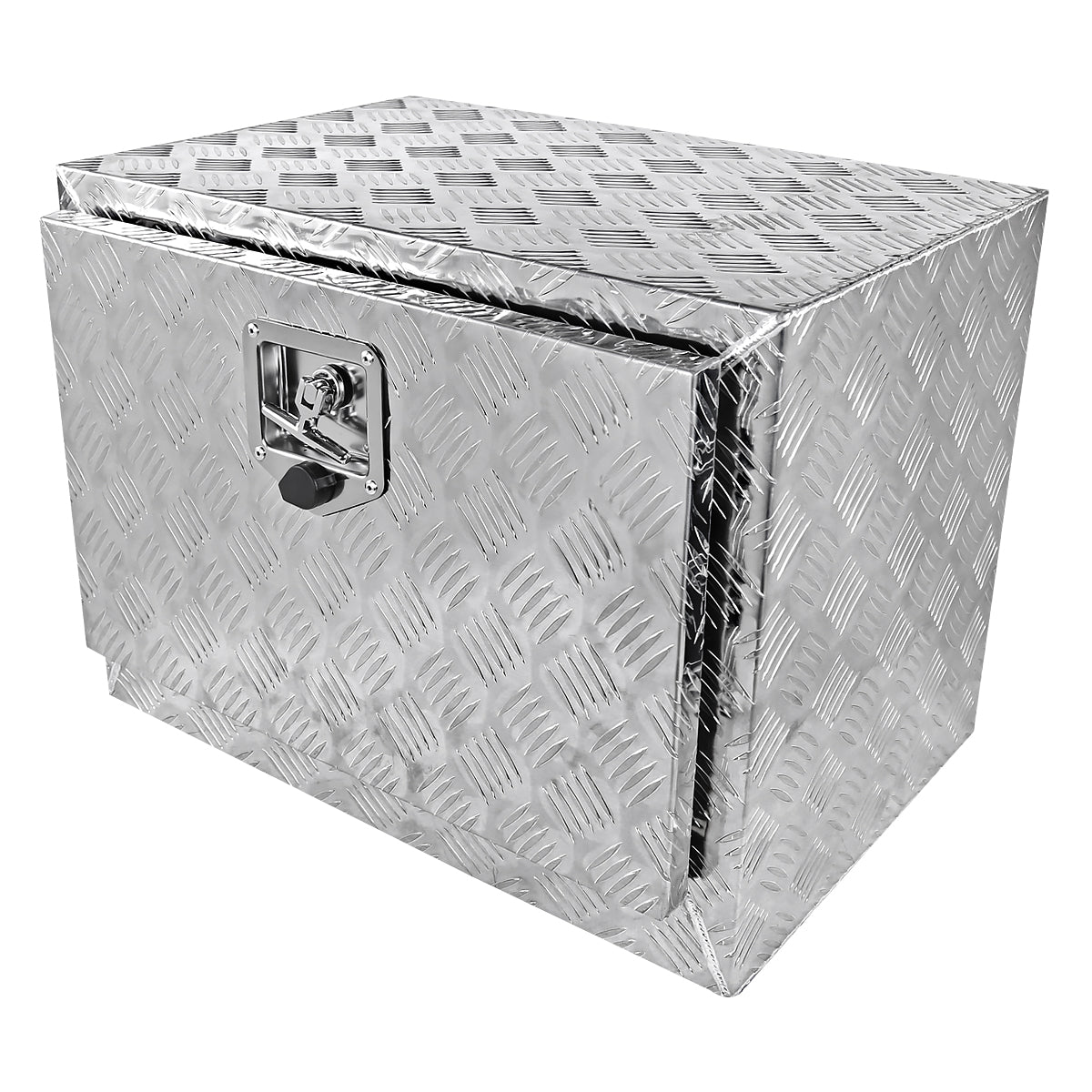 Universal 24" Heavy Duty Silver Aluminum Underbody Truck Tool Box w/ T-Handle Latch, Lock, & Keys