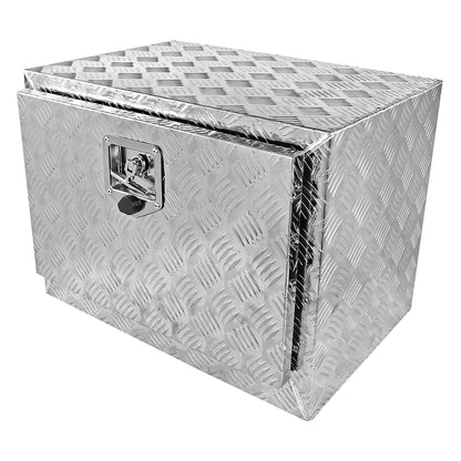Universal 24" Heavy Duty Silver Aluminum Underbody Truck Tool Box w/ T-Handle Latch, Lock, & Keys