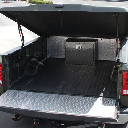 Universal 24" Heavy Duty Black Aluminum Underbody Truck Tool Box w/ T-Handle Latch, Lock, & Keys