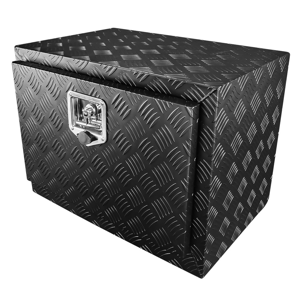 Universal 24" Heavy Duty Black Aluminum Underbody Truck Tool Box w/ T-Handle Latch, Lock, & Keys