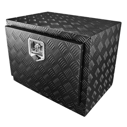 Universal 24" Heavy Duty Black Aluminum Underbody Truck Tool Box w/ T-Handle Latch, Lock, & Keys