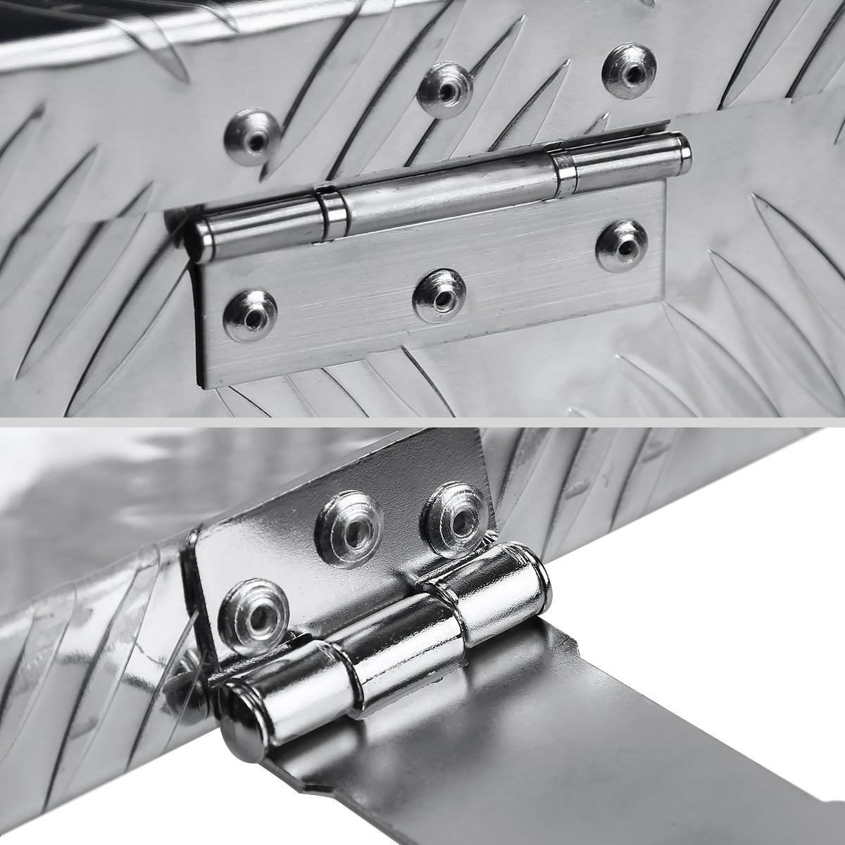 Universal 24" Heavy Duty Silver Aluminum Truck Tool Box w/ Side Handles, Lock, & Keys