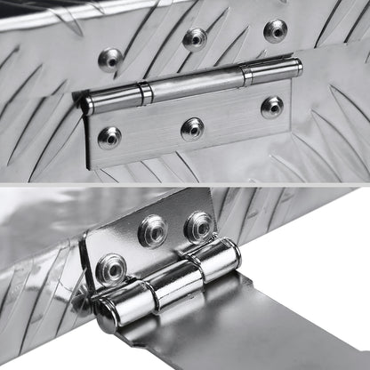 Universal 24" Heavy Duty Silver Aluminum Truck Tool Box w/ Side Handles, Lock, & Keys