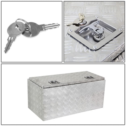 Universal Truck Trailer Tool Box w/ Lock 36x18x17 Aluminum Silver