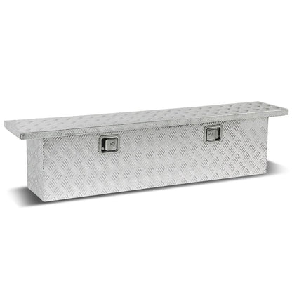 69" Aluminum Crossover Truck Tool Box with Lock and Key - Silver
