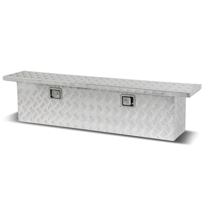 69" Aluminum Crossover Truck Tool Box with Lock and Key - Silver