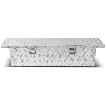 69" Aluminum Crossover Truck Tool Box with Lock and Key - Silver
