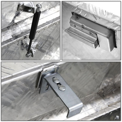 69" Aluminum Crossover Truck Tool Box with Lock and Key - Silver