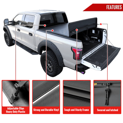 2016-2019 Toyota Tacoma 6' Short Bed Soft Quad-Fold Tonneau Cover