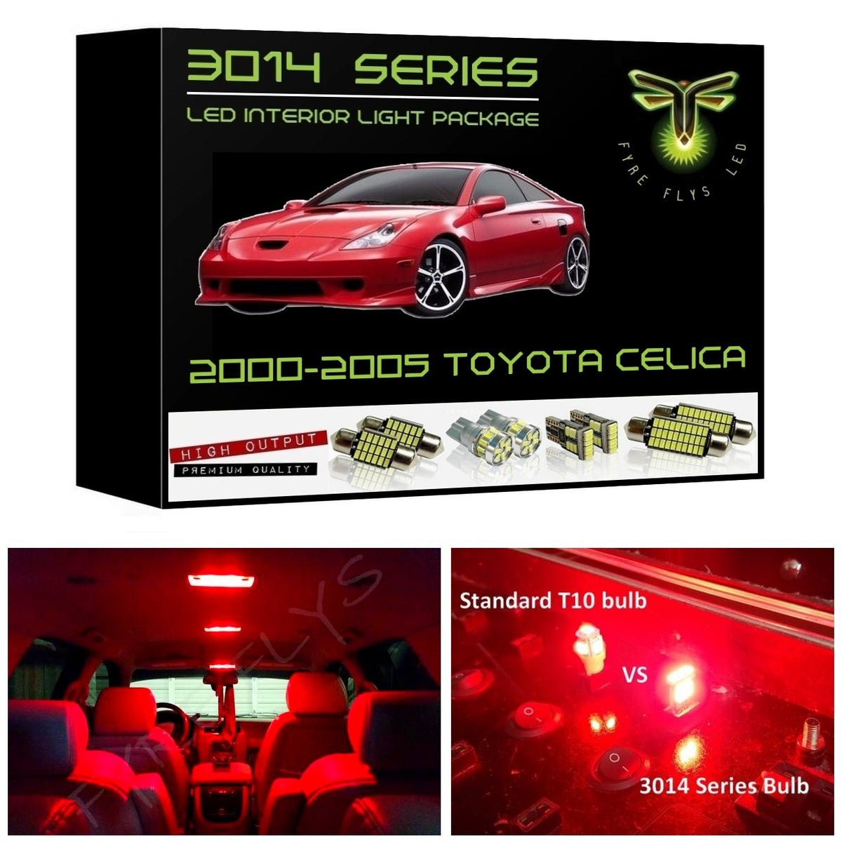 2000-2005 Toyota Celica Ultra Bright 3014 Series LED interior light kit