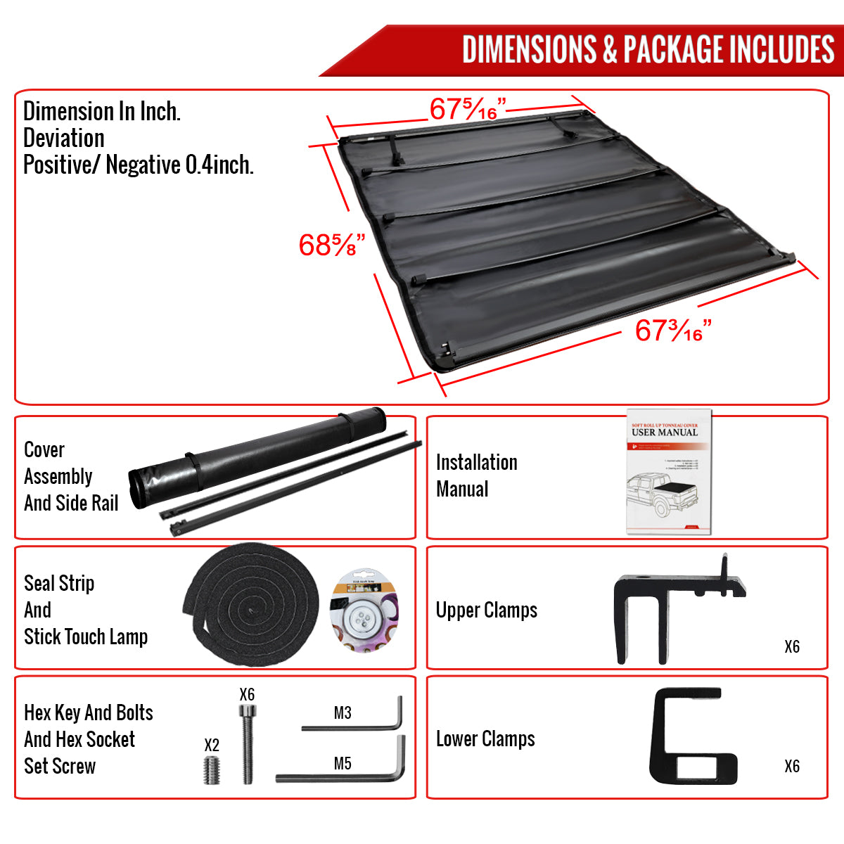 2004-2014 Ford F-150 5'6" Short Bed Roll Up Vinyl Tonneau Cover