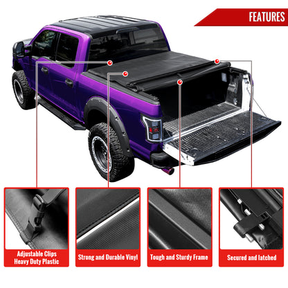 2009-2024 Dodge RAM 1500/2500/3500 5'8" Short Bed Roll Up Vinyl Tonneau Cover