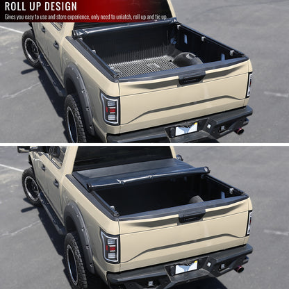 2014-2018 Chevrolet Silverado 1500 / GMC Sierra 1500 / 2019 Silverado Classic Sierra Legacy 78" Bed Roll Up Vinyl Tonneau Cover
