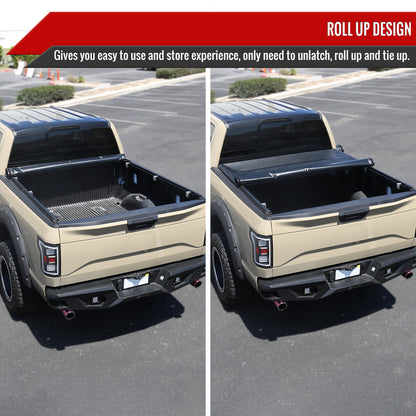2009-2018 Dodge RAM 1500/2019-2022 RAM 1500 Classic 5.6FT Short Bed Soft Roll Up Tonneau Cover