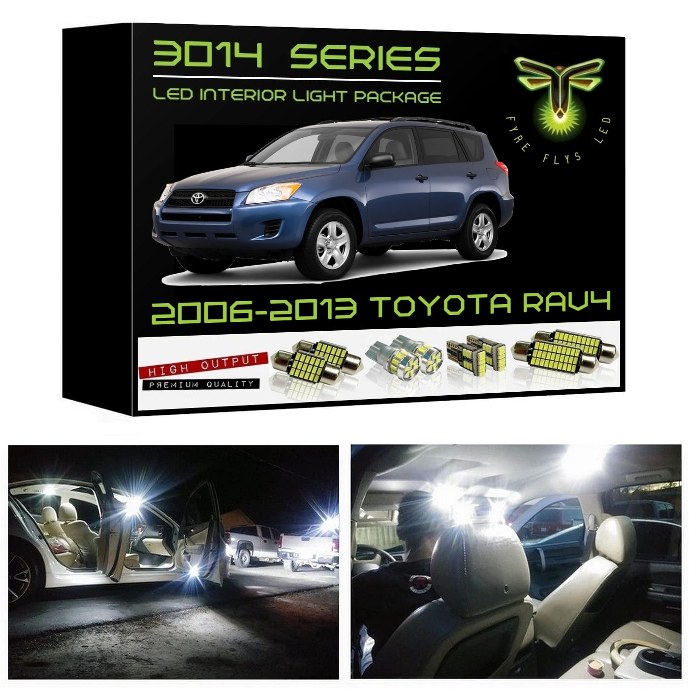 2006-2013 Toyota RAV4 Super Bright 3014 Series LED interior light kit