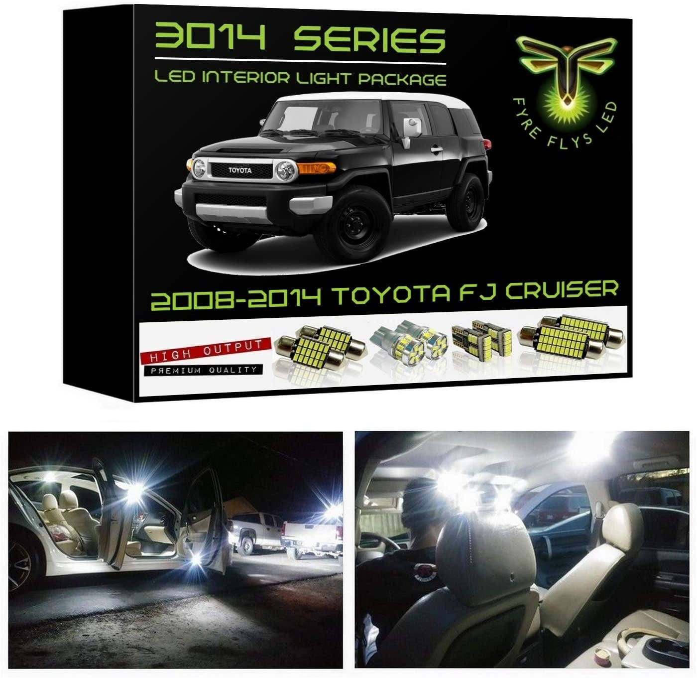 2007-2014 Toyota FJ Cruiser Super Bright 3014 Series LED interior light kit