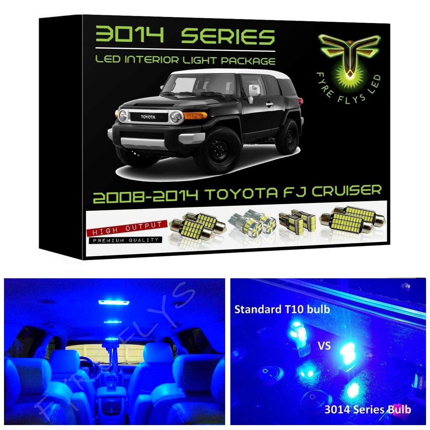2007-2014 Toyota FJ Cruiser Super Bright 3014 Series LED interior light kit