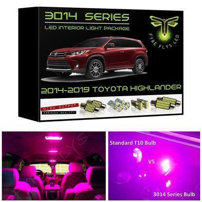 2014-2019 Toyota Highlander Super Bright 3014 Series LED interior light kit