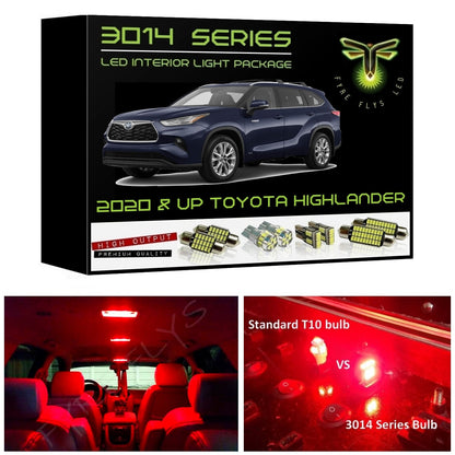 2020-2025 Toyota Highlander Super Bright 3014 Series LED interior light kit