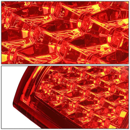 03-07 Chevy Silverado GMC Sierra LED Tail Lights Chrome Red