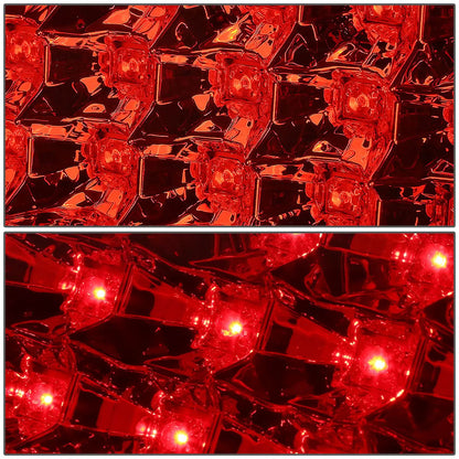 2007-2014 Chevrolet Silverado GMC Sierra LED Tail Lights Chrome Red