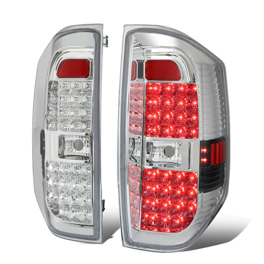 2014-2018 Toyota Tundra Full LED Tail Lights - Chrome/Clear