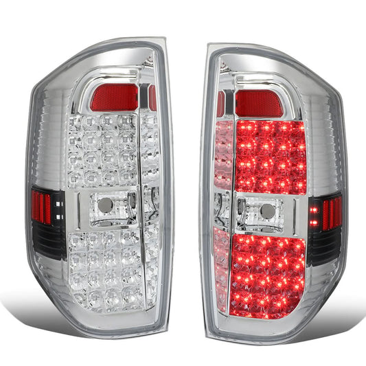 2014-2018 Toyota Tundra Full LED Tail Lights - Chrome/Clear