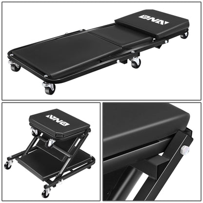 2 in 1 Car Creeper and Seat - 36 Inch Black