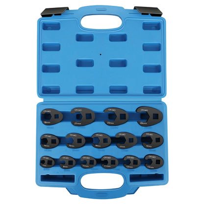 Crowfoot Wrench Set for 8-24mm Flare Nuts - Automotive Tool Kit