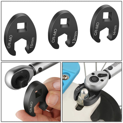 Crowfoot Wrench Set for 8-24mm Flare Nuts - Automotive Tool Kit