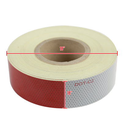 2" Wide Red/White DOT-C2 Approved Conspicuity Reflective Safety Tape (164 FT)