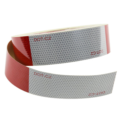 2" Wide Red/White DOT-C2 Approved Conspicuity Reflective Safety Tape (164 FT)