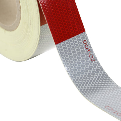 2" Wide Red/White DOT-C2 Approved Conspicuity Reflective Safety Tape (164 FT)