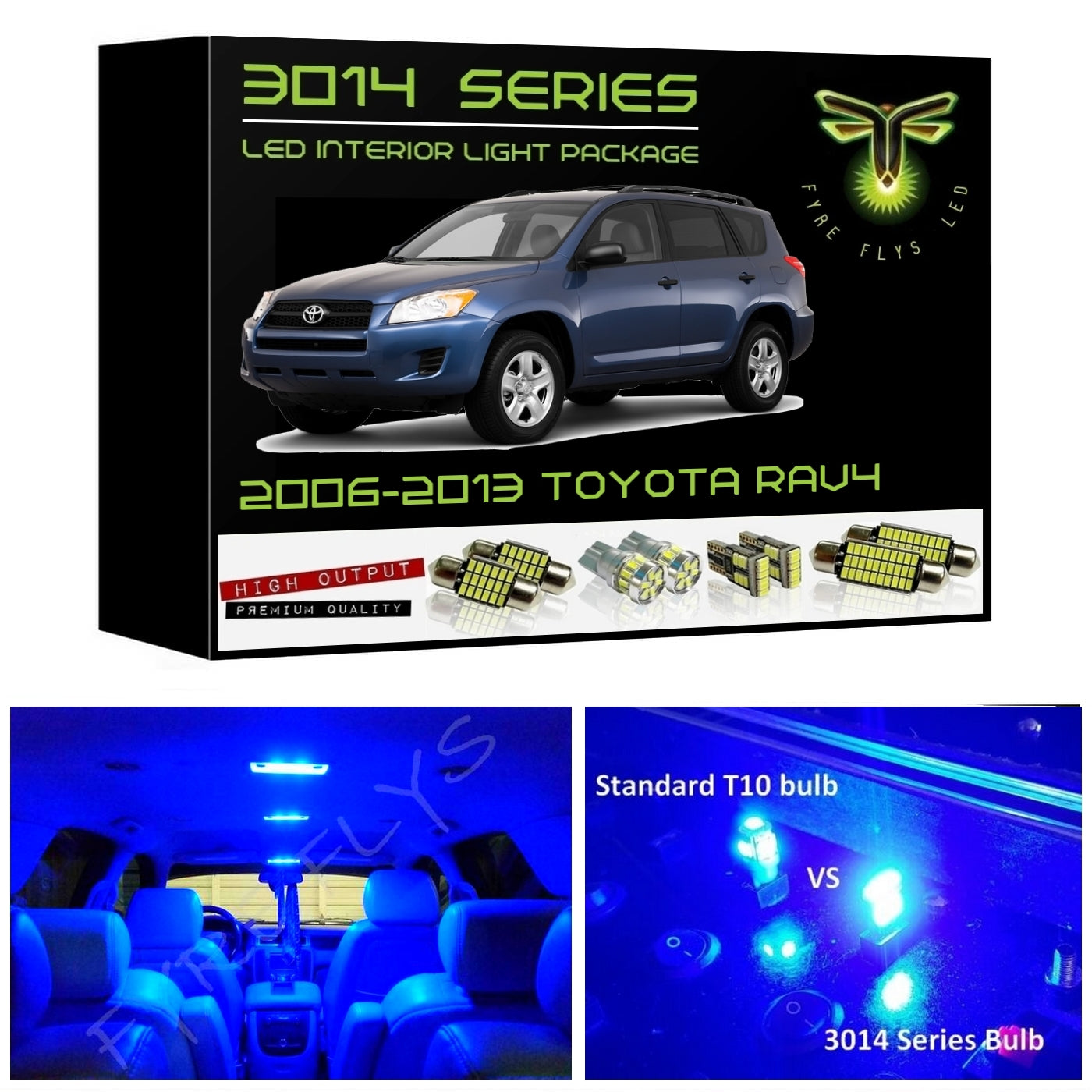 2006-2013 Toyota RAV4 Super Bright 3014 Series LED interior light kit