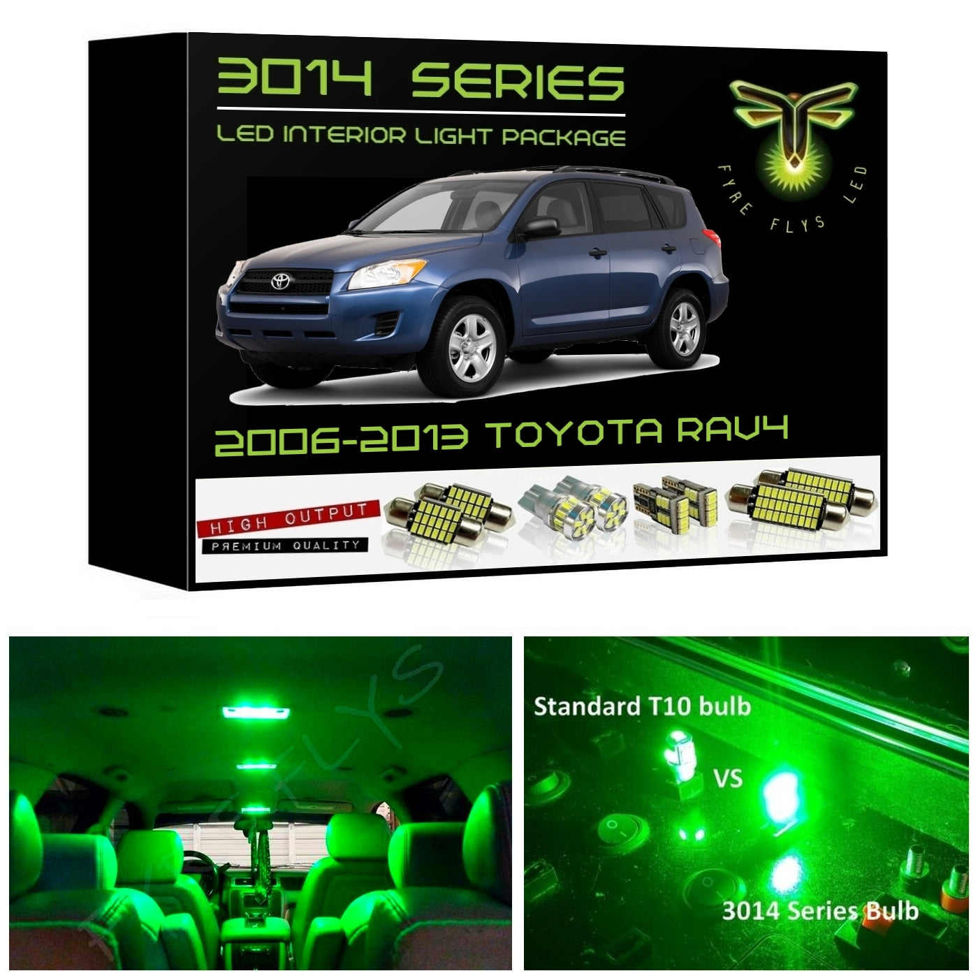 2006-2013 Toyota RAV4 Super Bright 3014 Series LED interior light kit