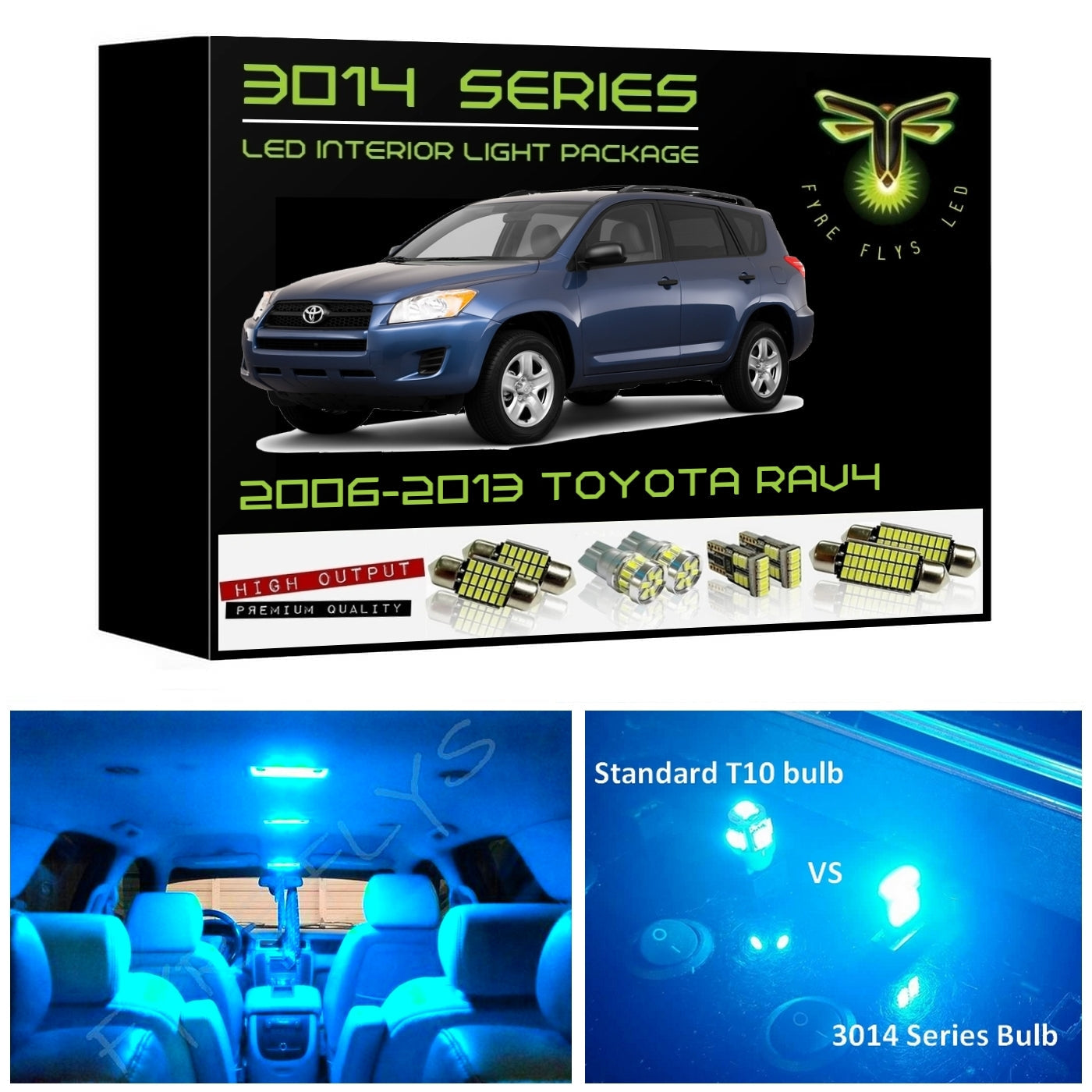 2006-2013 Toyota RAV4 Super Bright 3014 Series LED interior light kit
