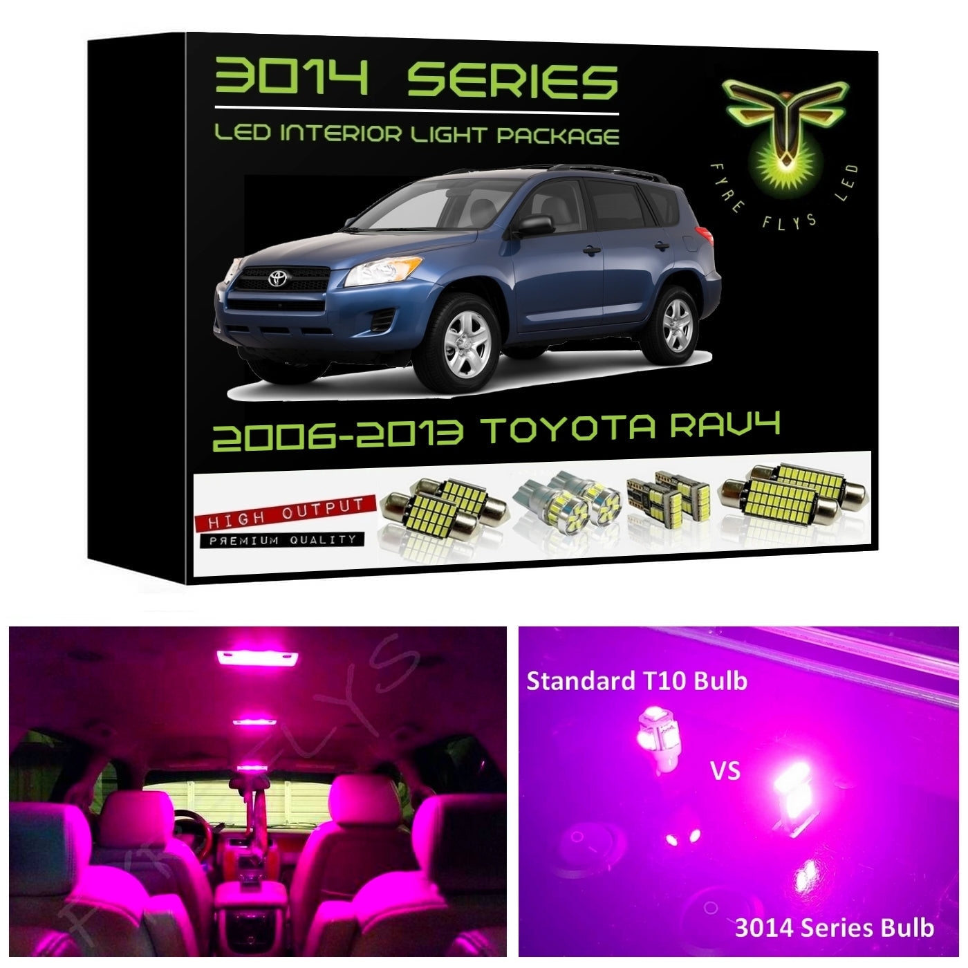 2006-2013 Toyota RAV4 Super Bright 3014 Series LED interior light kit