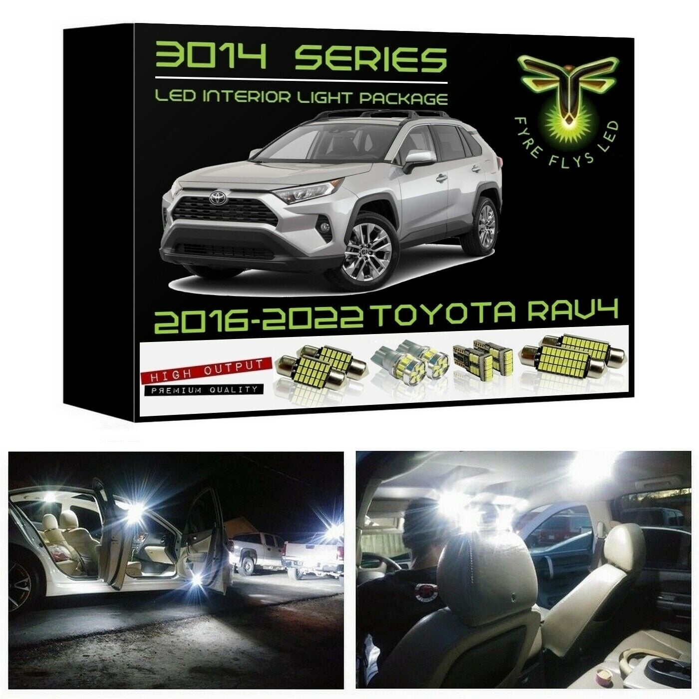 2016-2022 Toyota RAV4 Super Bright 3014 Series LED interior light kit