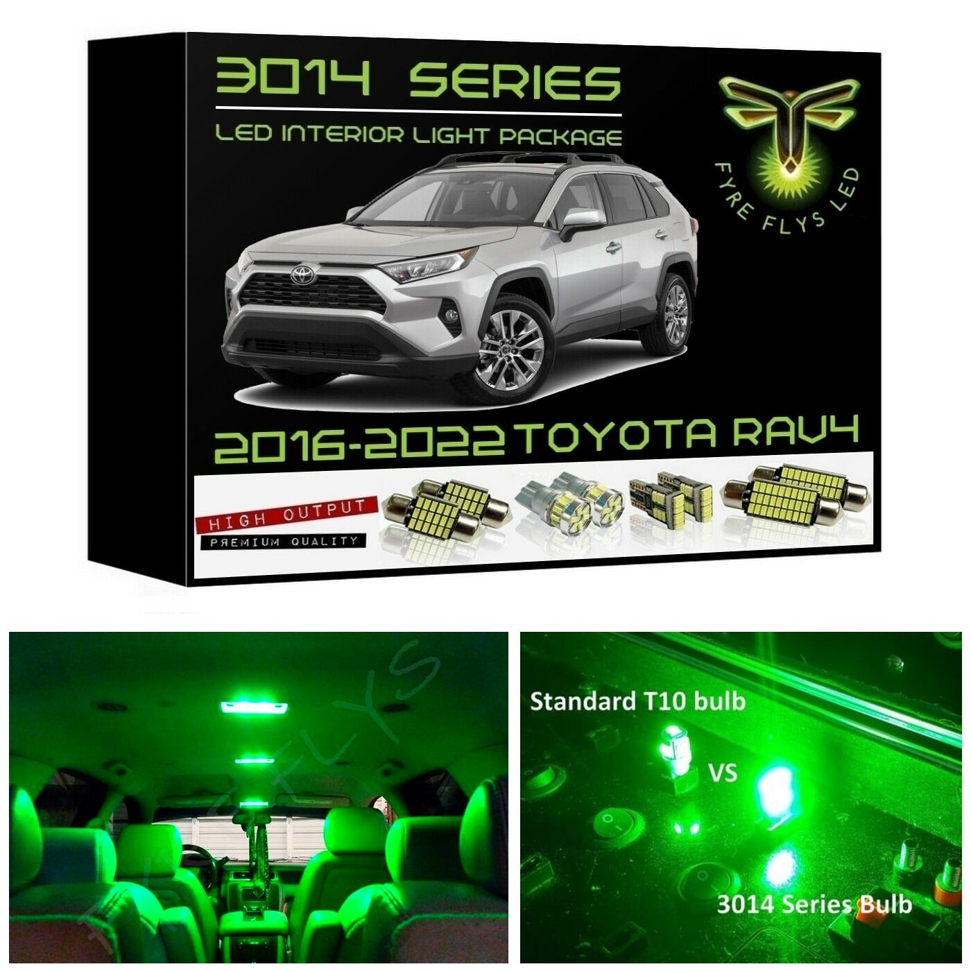 2016-2022 Toyota RAV4 Super Bright 3014 Series LED interior light kit