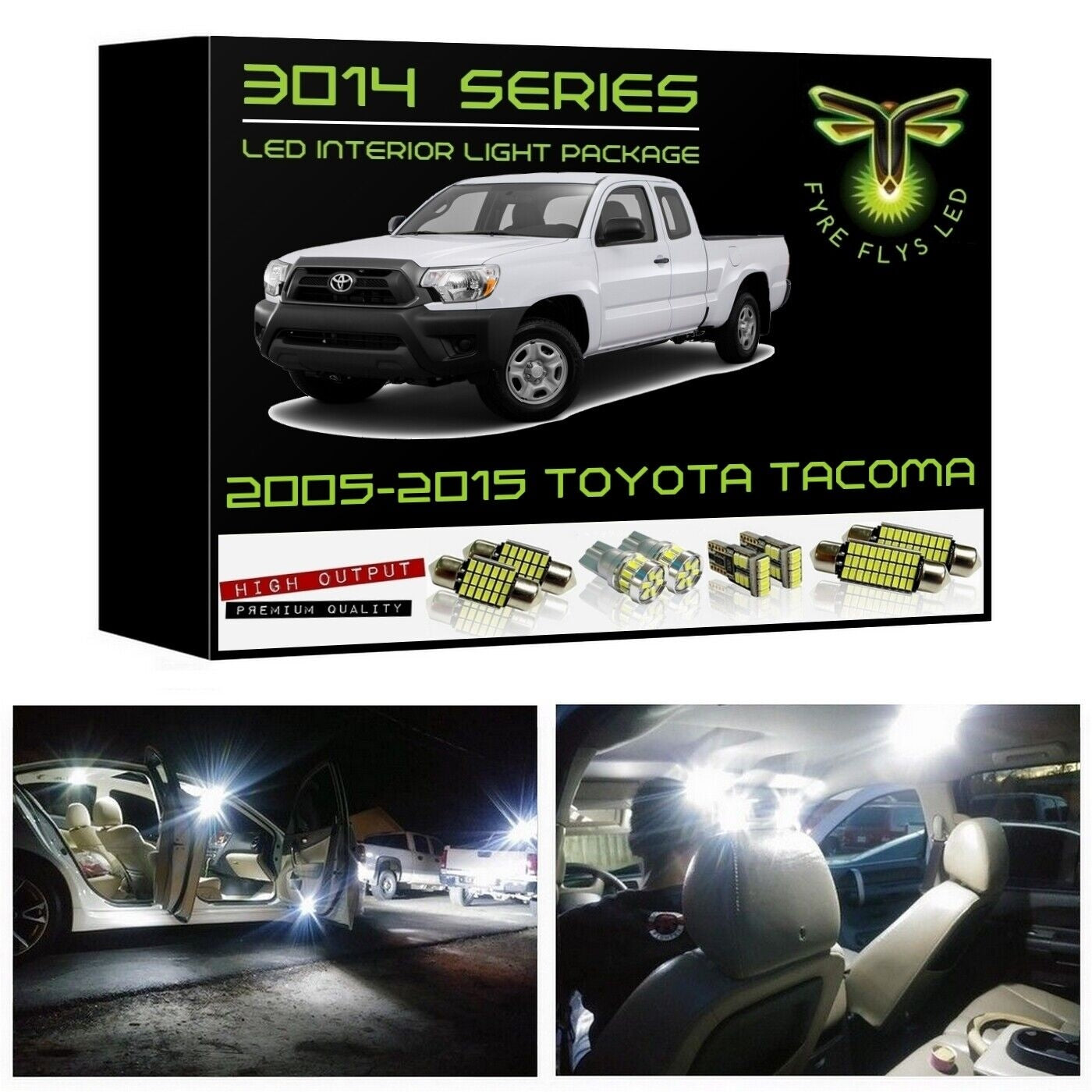 2005-2015 Toyota Tacoma Super Bright 3014 Series LED interior light kit