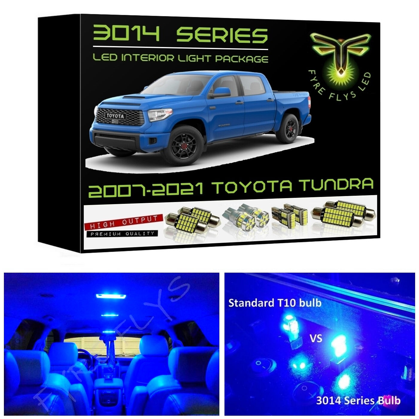 2007-2021 Toyota Tundra Super Bright 3014 Series LED interior light kit