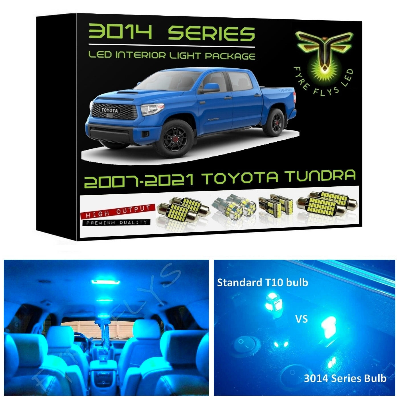 2007-2021 Toyota Tundra Super Bright 3014 Series LED interior light kit