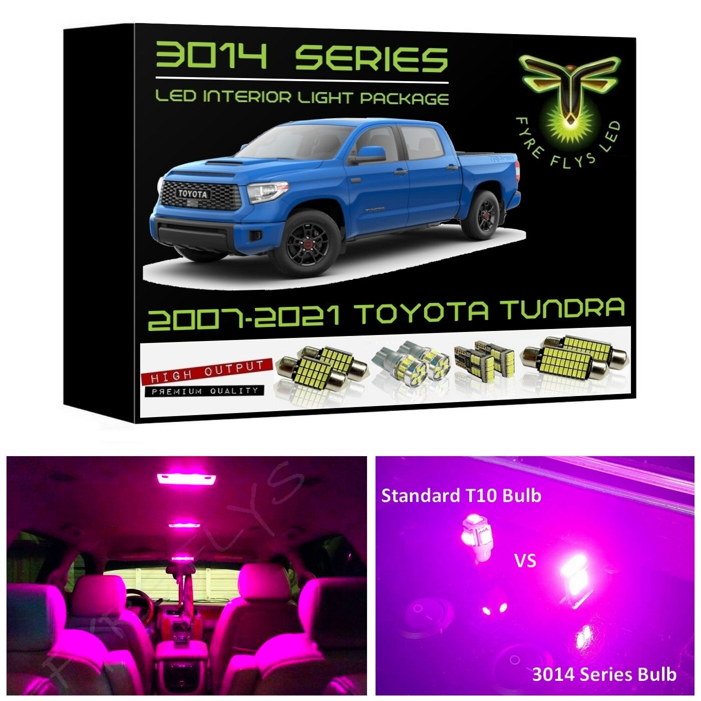 2007-2021 Toyota Tundra Super Bright 3014 Series LED interior light kit