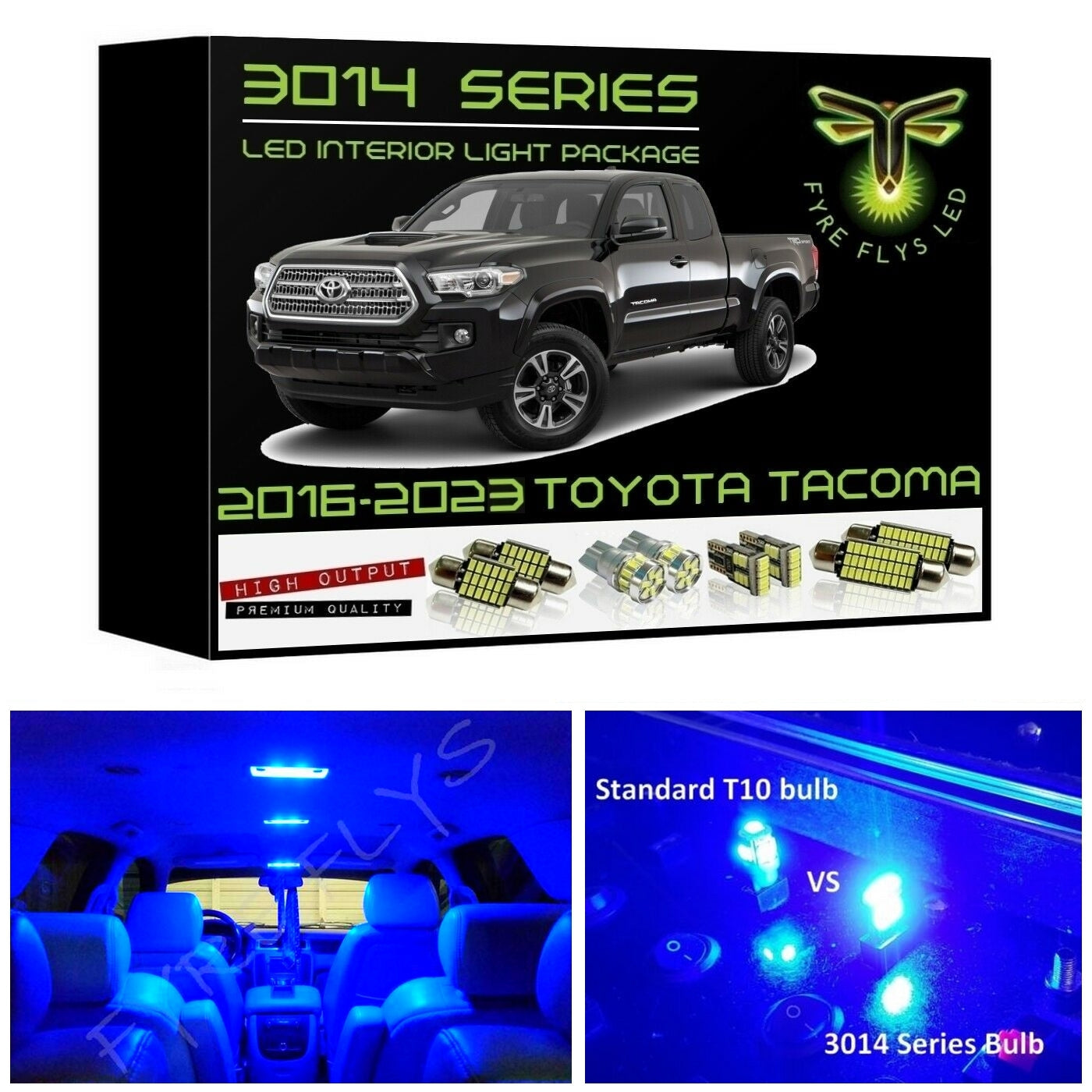 2016-2023 Toyota Tacoma Super Bright 3014 Series LED interior light kit
