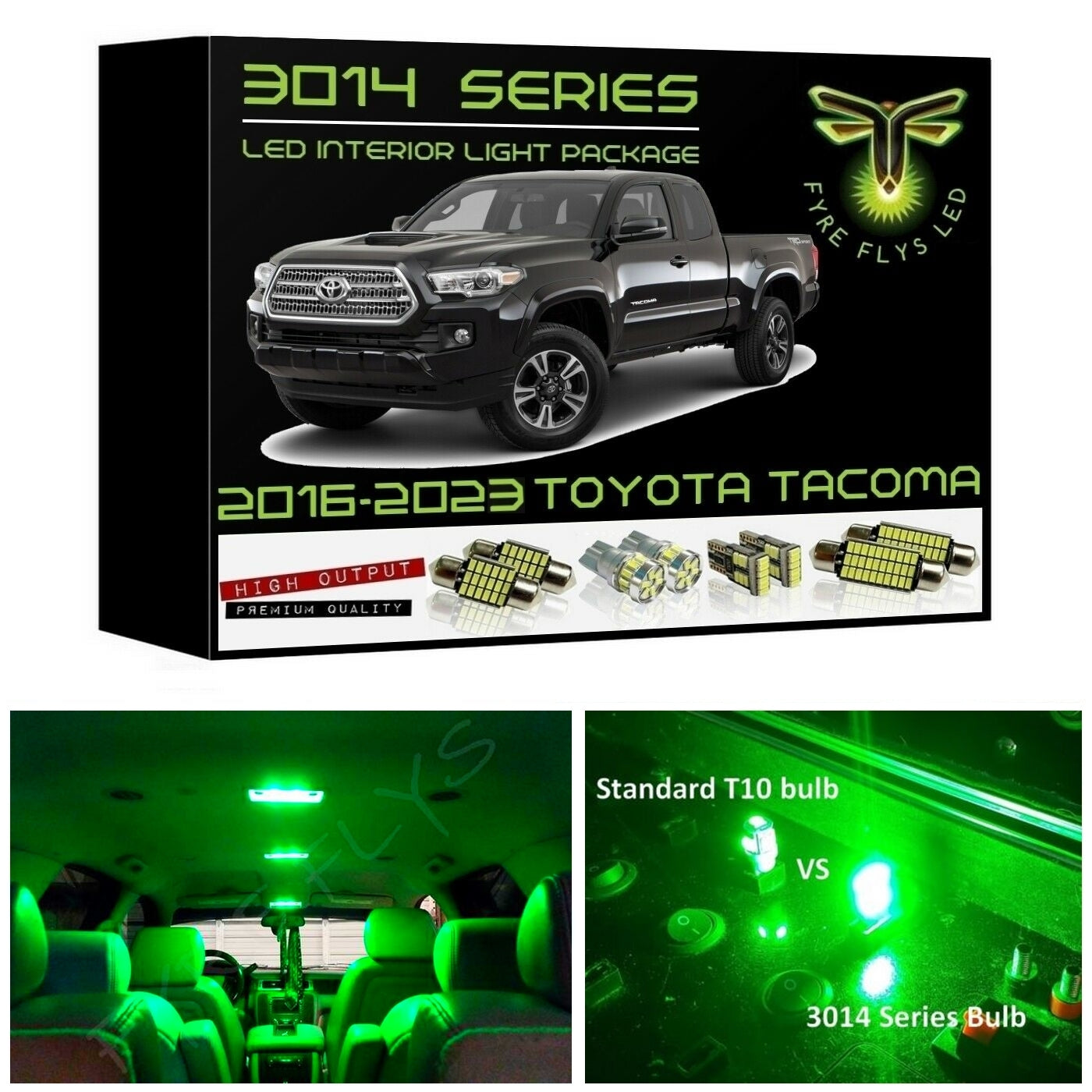 2016-2023 Toyota Tacoma Super Bright 3014 Series LED interior light kit