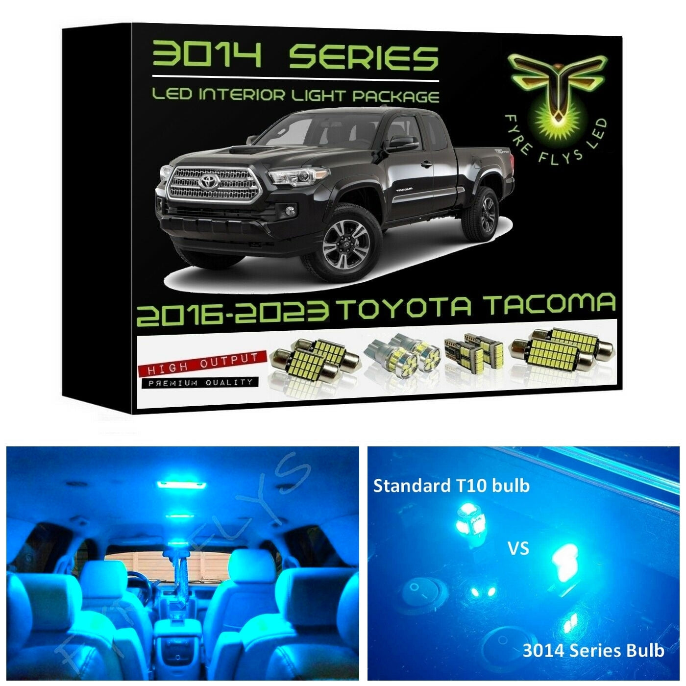 2016-2023 Toyota Tacoma Super Bright 3014 Series LED interior light kit