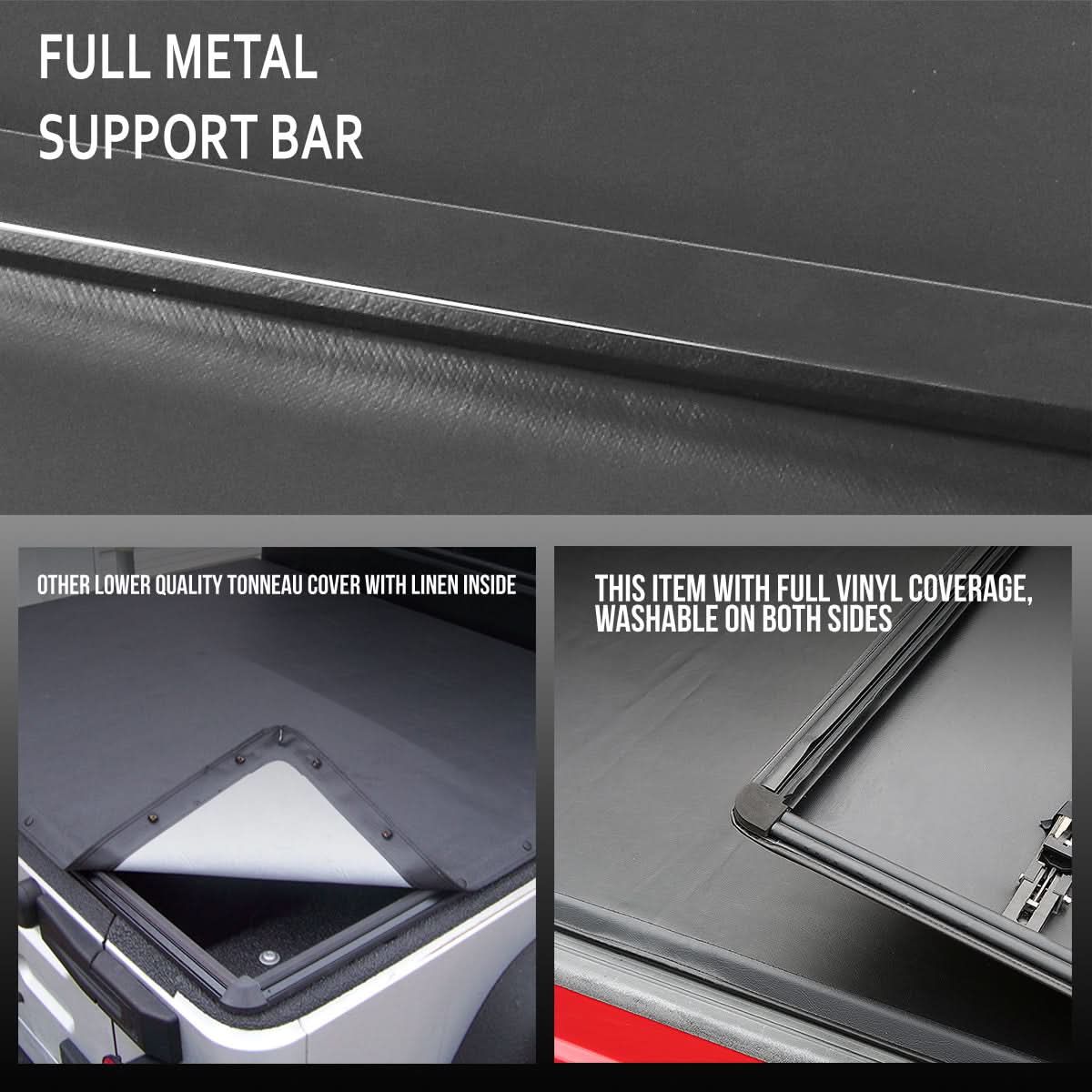 2016-2019 Toyota Tacoma Soft Tri-Fold Tonneau Cover - 5ft Bed