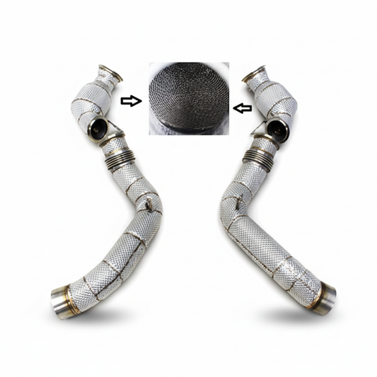 Stainless Catted Downpipe Heat Shield for BMW M5 F90 4.4T