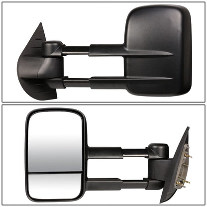 2007-2012 Chevrolet Silverado Towing Mirrors - Manual Black Pair